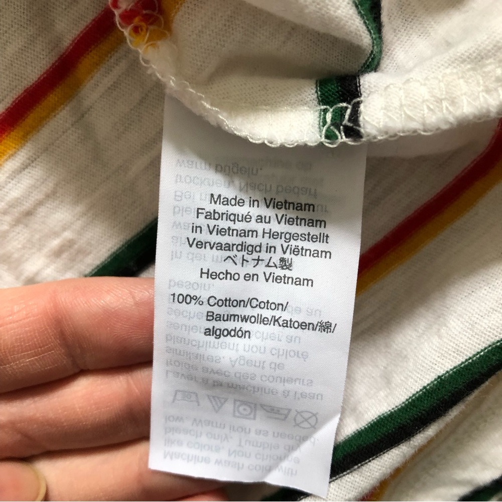 Madewell Women’s V-Neck Short Sleeve Rainbow Stripe T-Shirt, White Size XS - Picture 11 of 12